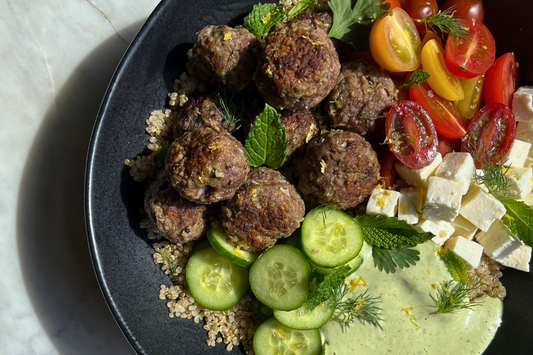 image of mediterranean meatball bowls