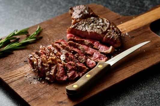 image of a medium rare ribeye