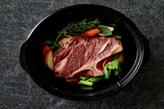 image of chuck roast in slow cooker