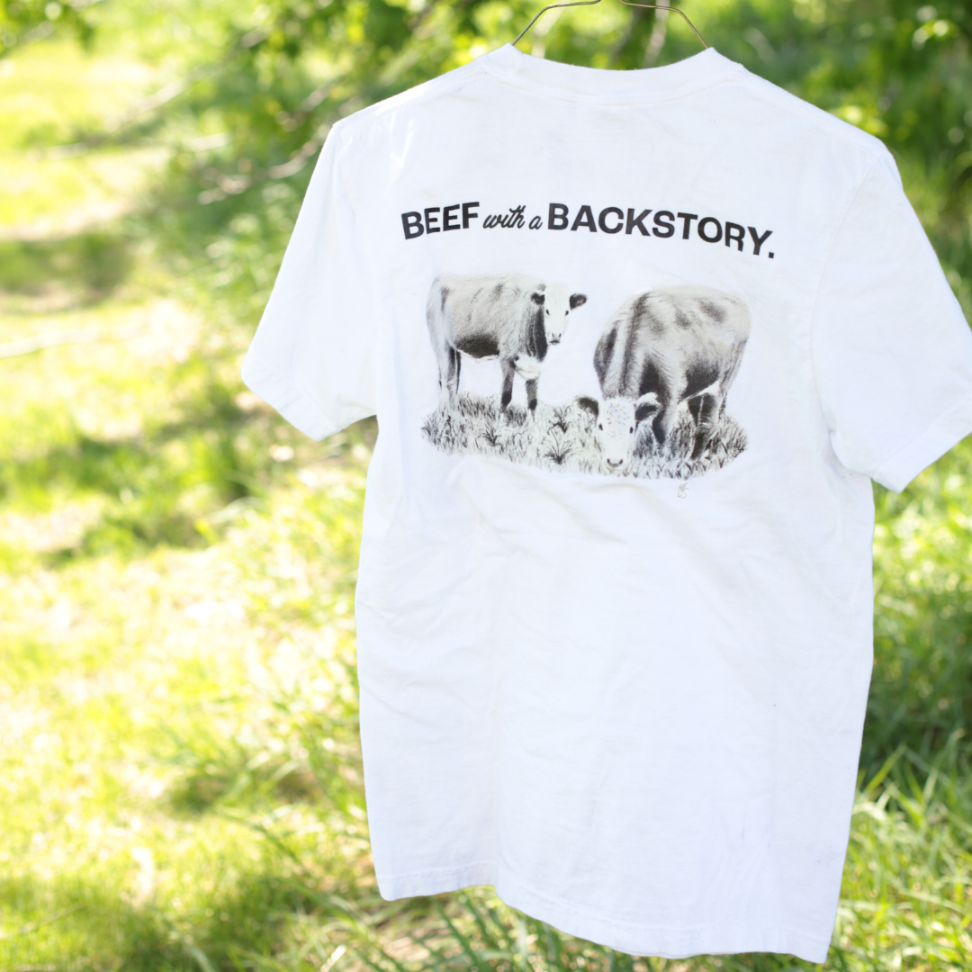Beef with a Backstory T-Shirt (color: white)